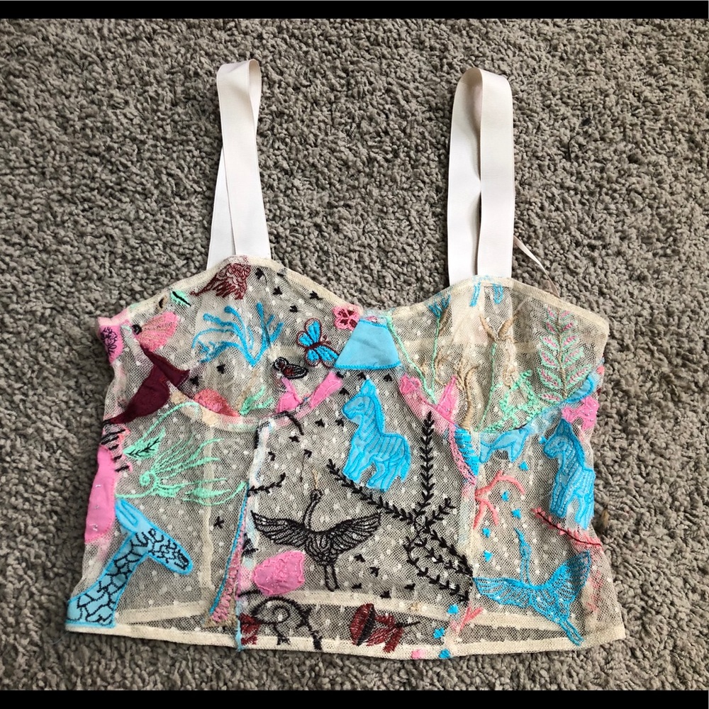 Zara Embroidered Bustier Small